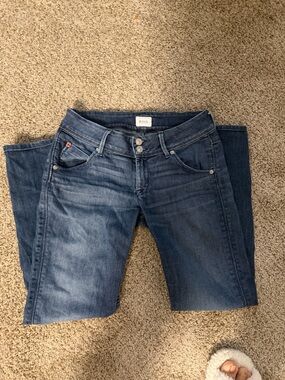 Hudson Jeans Women's collin flap skinny ankle Jeans in Medium Blue Wash